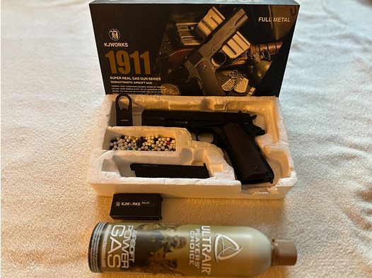Unikalny KJWorks Colt 1911 Airsoft 6mm BB w pełni metalowy, wiernie odwzorowany na oryginale.