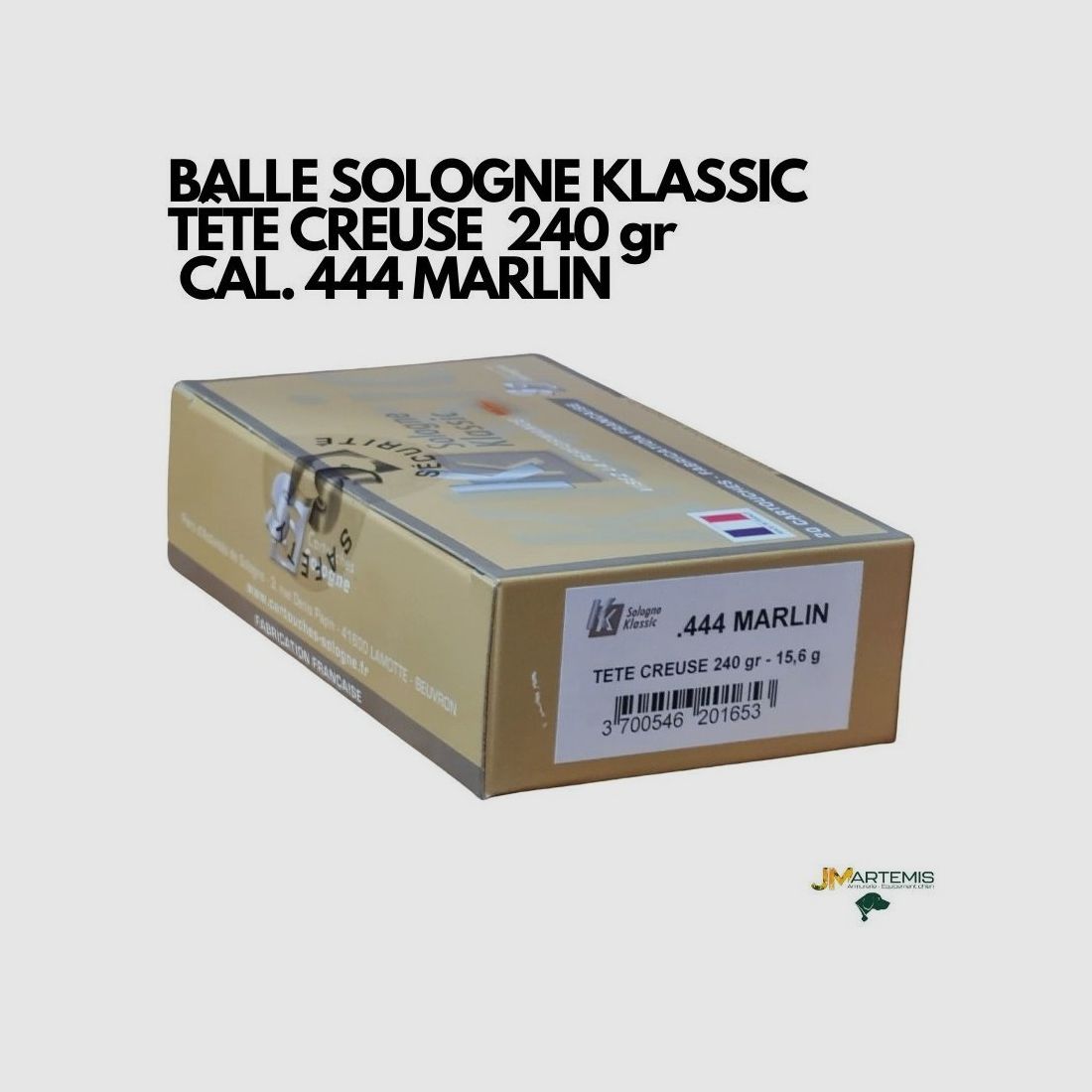 CARTRIDGE SOLOGNE KLASSIC HOLLOW POINT 240 gr CAL. 444 MARLIN, image 2 of 3