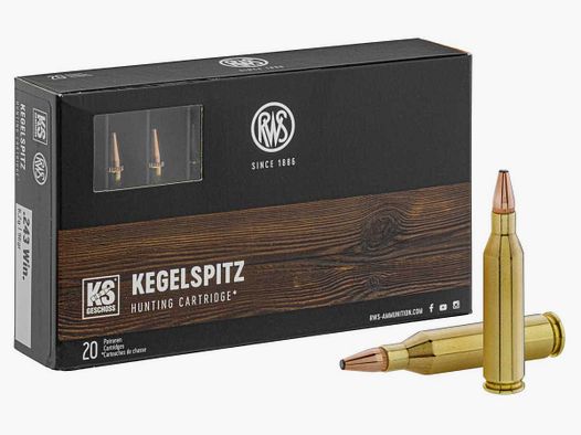 RWS .243 Winchester Pointe conique KS 96 gr / 6.2 g - KS 96 gr / 6.2 g
