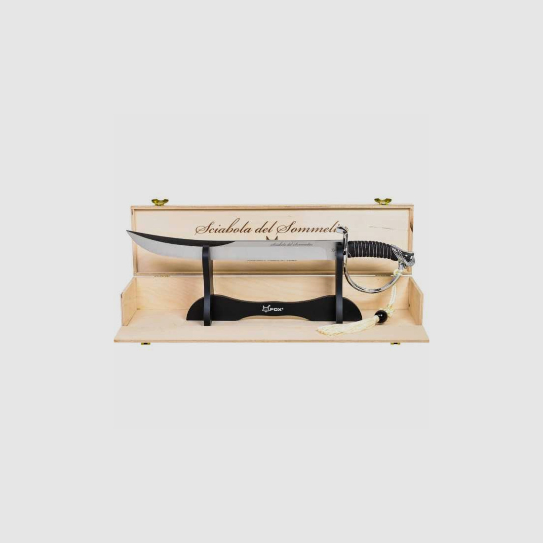 FOX Traditioneller Champagnersäbel mit Dekoständer in Geschenkbox