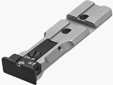 LPA WXT0107 SILVER BASE adjustable revolver sight with Weaver base for 629, 686, 586, 627, 66, 67, 696, 17, 19, 657, 610, 625, 29, 27 and new for caliber .50 – Black sight picture