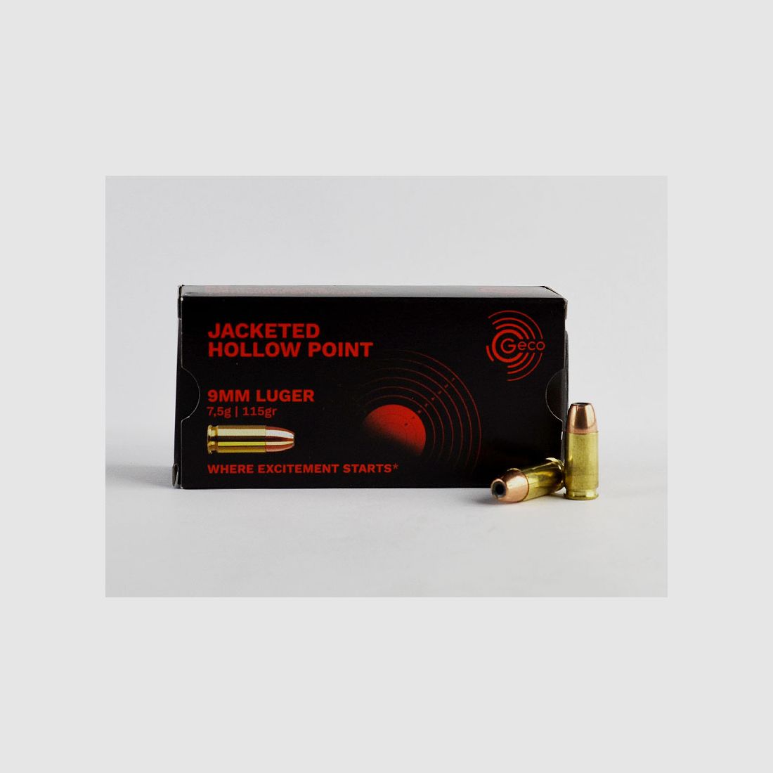 GECO 9 mm Luger, hollow point 115 grs 1 opakowanie (50 strzałów po 0,438 €*)