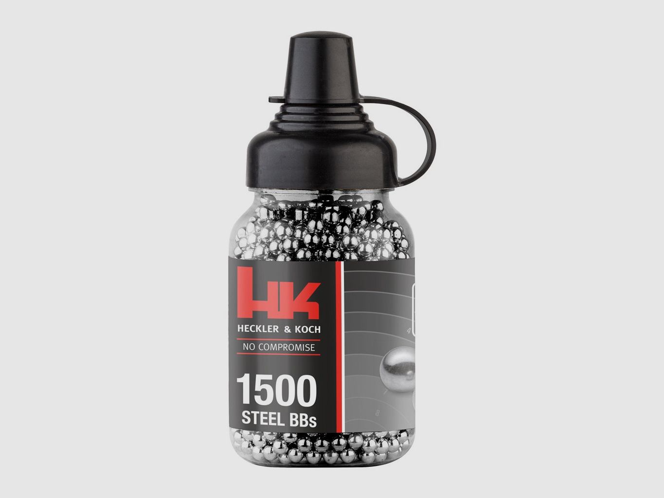 Heckler & Koch Stahl-BBs 4,5 mm (.177), 0,35 g, schwarz, 1.500 St., Flasche