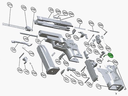 Sicherungsstift fĂĽr Schreckschuss Pistole Zoraki 914, Ersatzteil