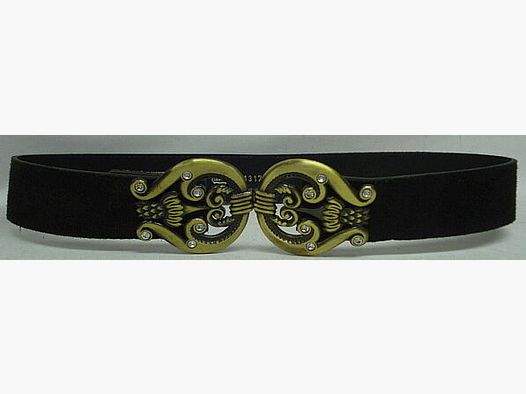 Werthe women's belt - velour leather - hook closure