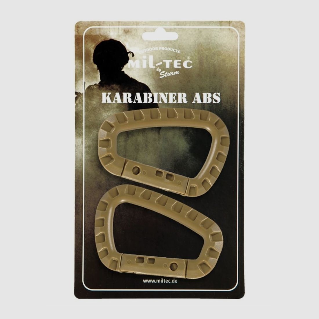 Taktischer Karabiner ABS Kunststoff 2er Set Coyote
