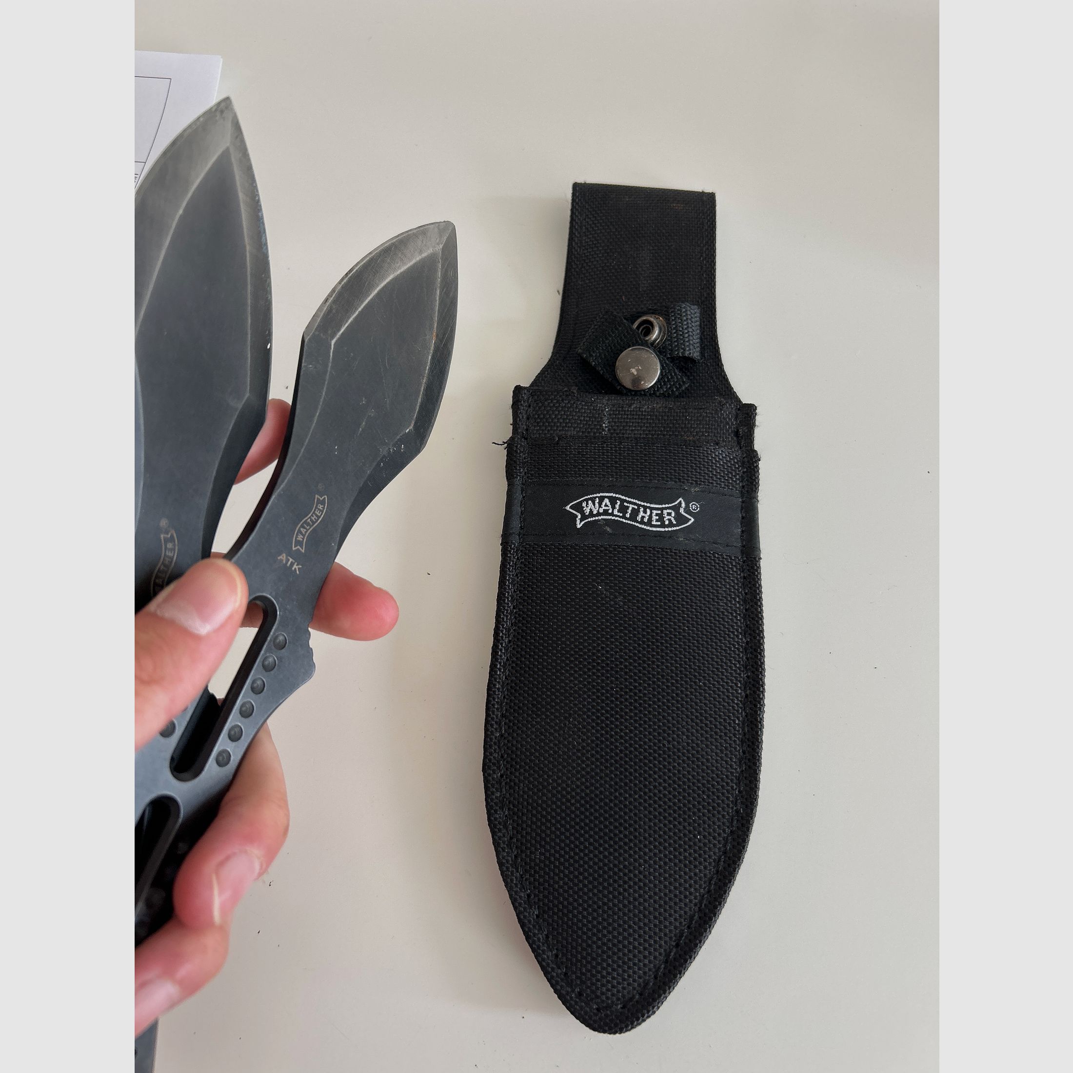 WALTHER WURFMESSER 2x mit OVP und Holster