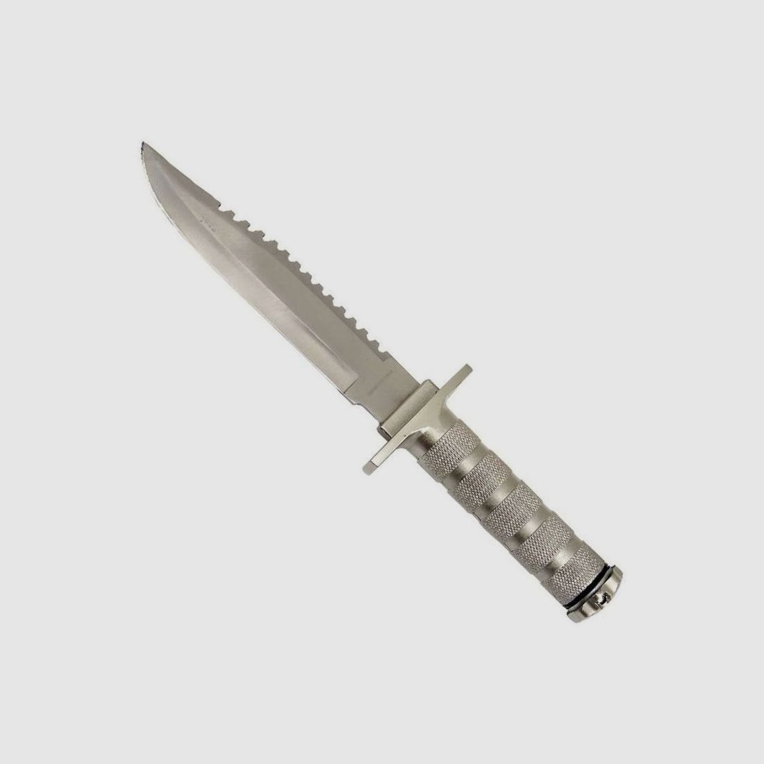 Survivalmesser silber mit Schleifstein und Zubehr