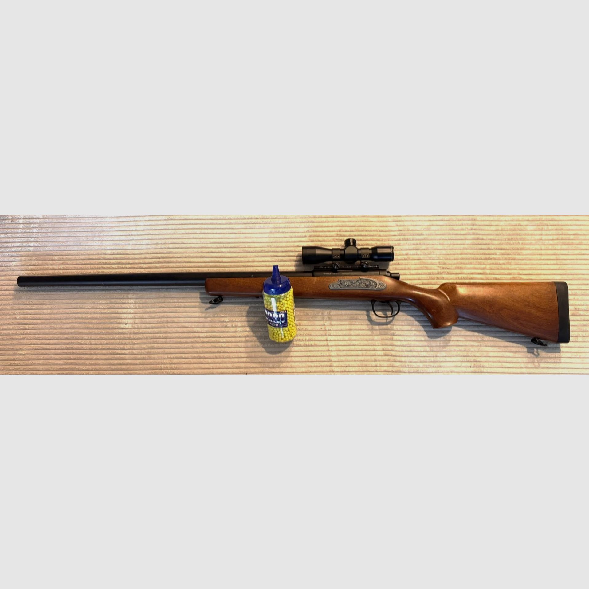 Fucile da cecchino a leva Double Bell VSR-10 6mm BB nero - Aspetto in legno massello molto pregiato Ottica M700 da cecchino