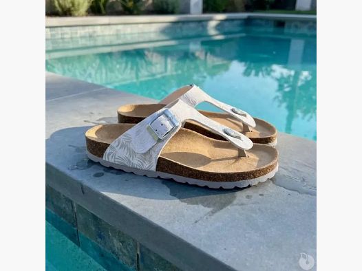 Sandali Palmiers Byal in Pelle Bianca e Argento - Donna - Ayoka