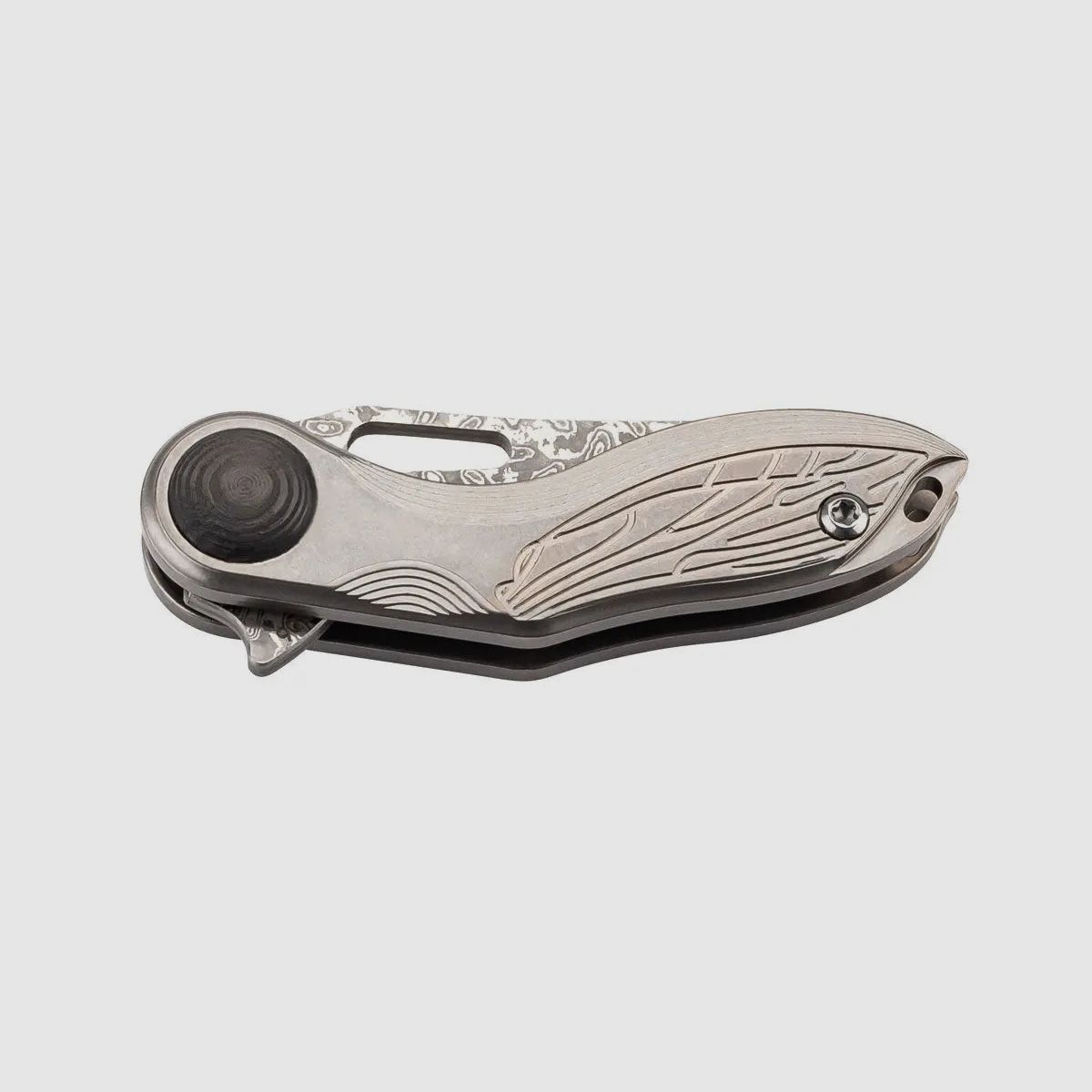 PUMA TEC Mini Nóż Składany, Damasceński, zdjęcie 2 z 2