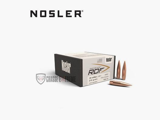 100 Ogives NOSLER Cal.30 210 Gr Rdf Hpbt