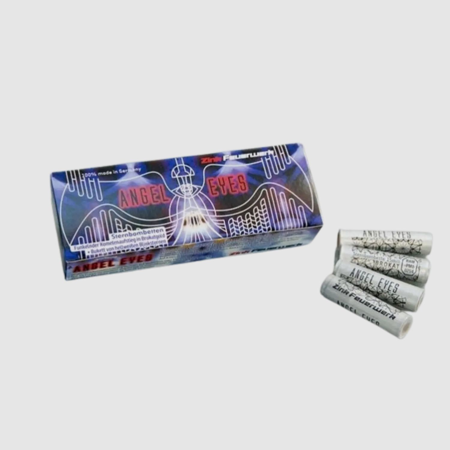 Zink Angel Eyes confezione da 20 razzi pirotecnici con stelle bianche lampeggianti