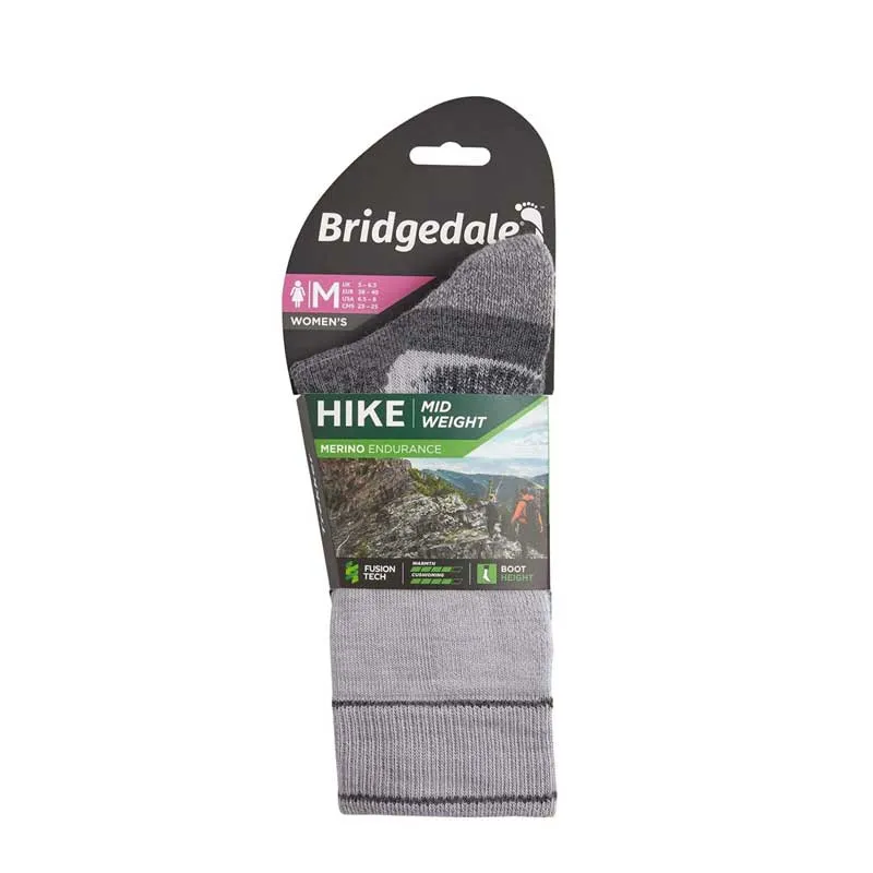 Bridgedale HIKE Midweight Endurance Boot silver women's hiking socks, image 2 of 5