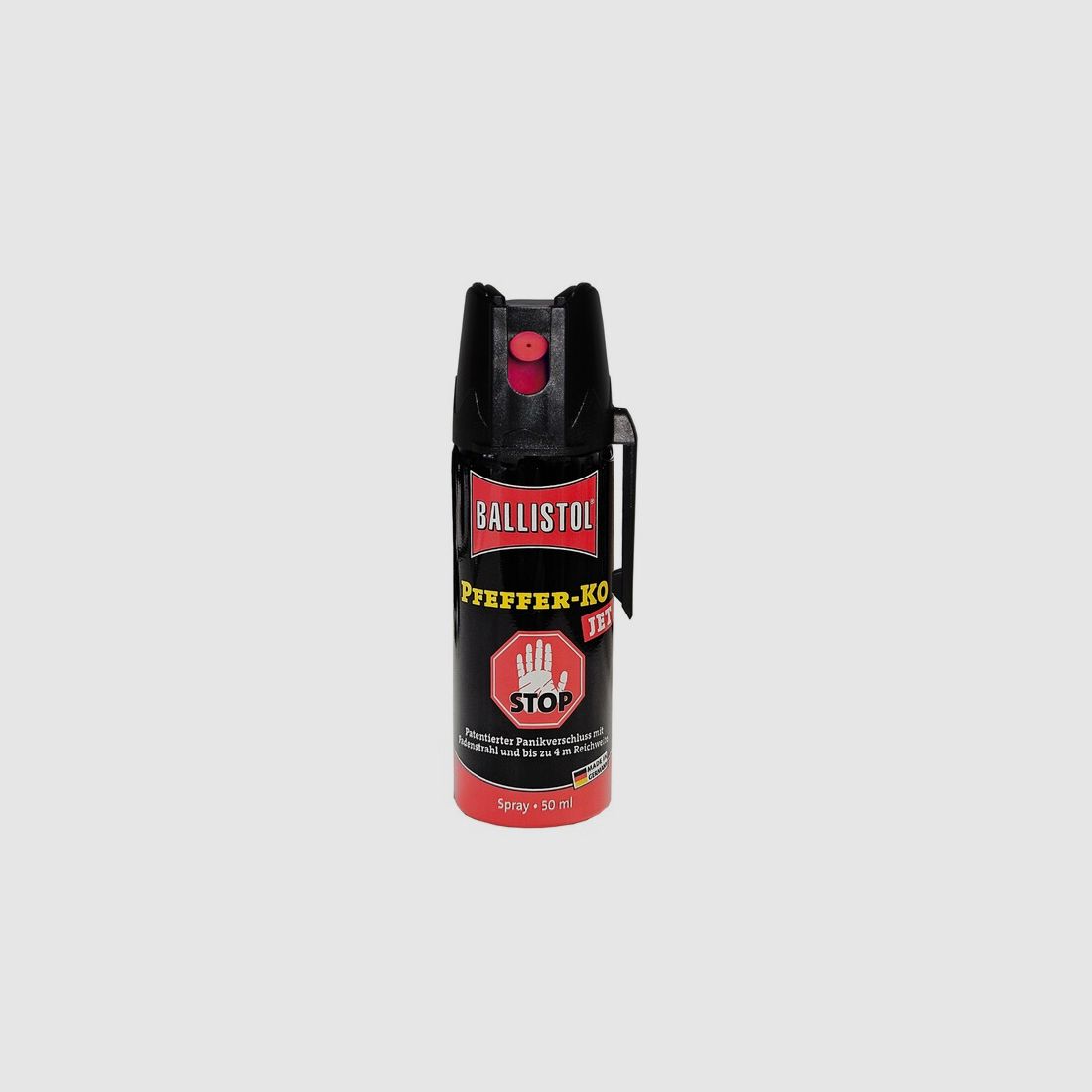 50ml Hochw. Pfefferspray K.O. JET Direktstrahl – 11 % OC / 2,5 Mio. Scoville v. Ballistol