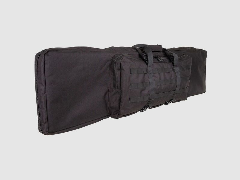 Gewehrtasche f. 2 Langwaffen bis 140cm Schwarz m. Trennwand + Rucksackgurte – Doppel Futteral