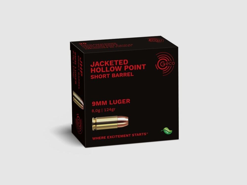 Geco JHP Short Barrel 124grs 20St 9mmLuger