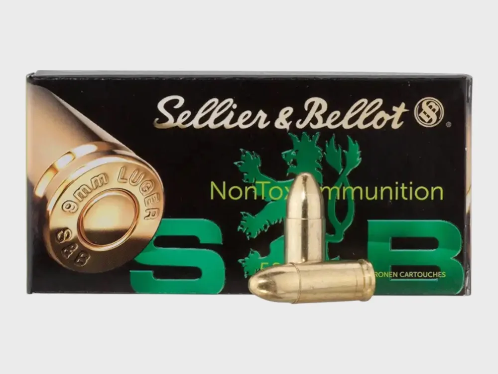 Sellier & Bellot 9 mm Luger FMJ NonTox 124grs. / 1000 st., afbeelding 2 van 2