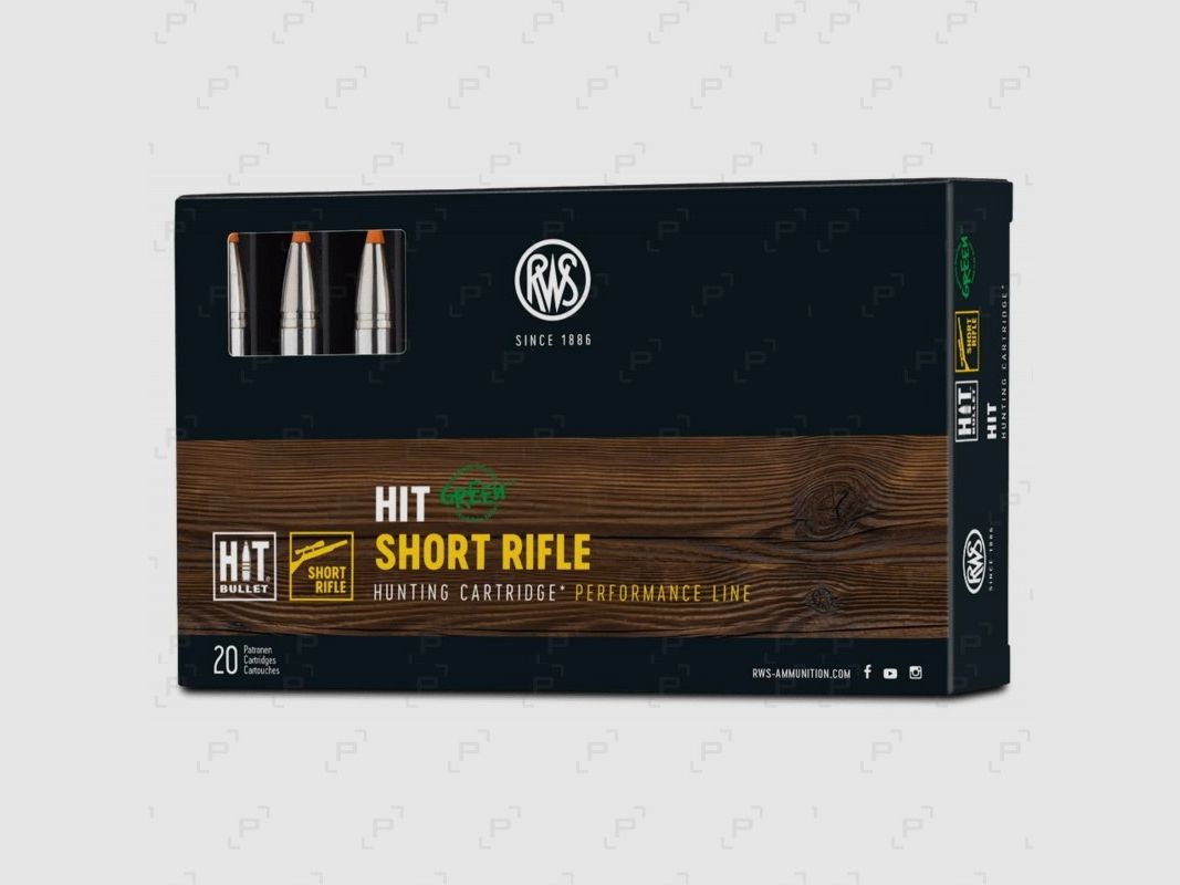 Box mit 20 Patronen für Großwild RWS HIT SHORT RIFLE Kaliber .30-06 - 165 GR (BLEIFREI)