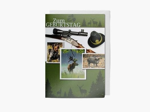 MICHEL-VERLAG Geburtstagsgrußkarte mit Jagdcollage