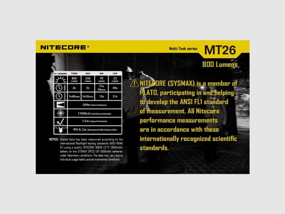 Latarka Nitecore MT26 Multi-Task 800 Lumenów, zdjęcie 2 z 4