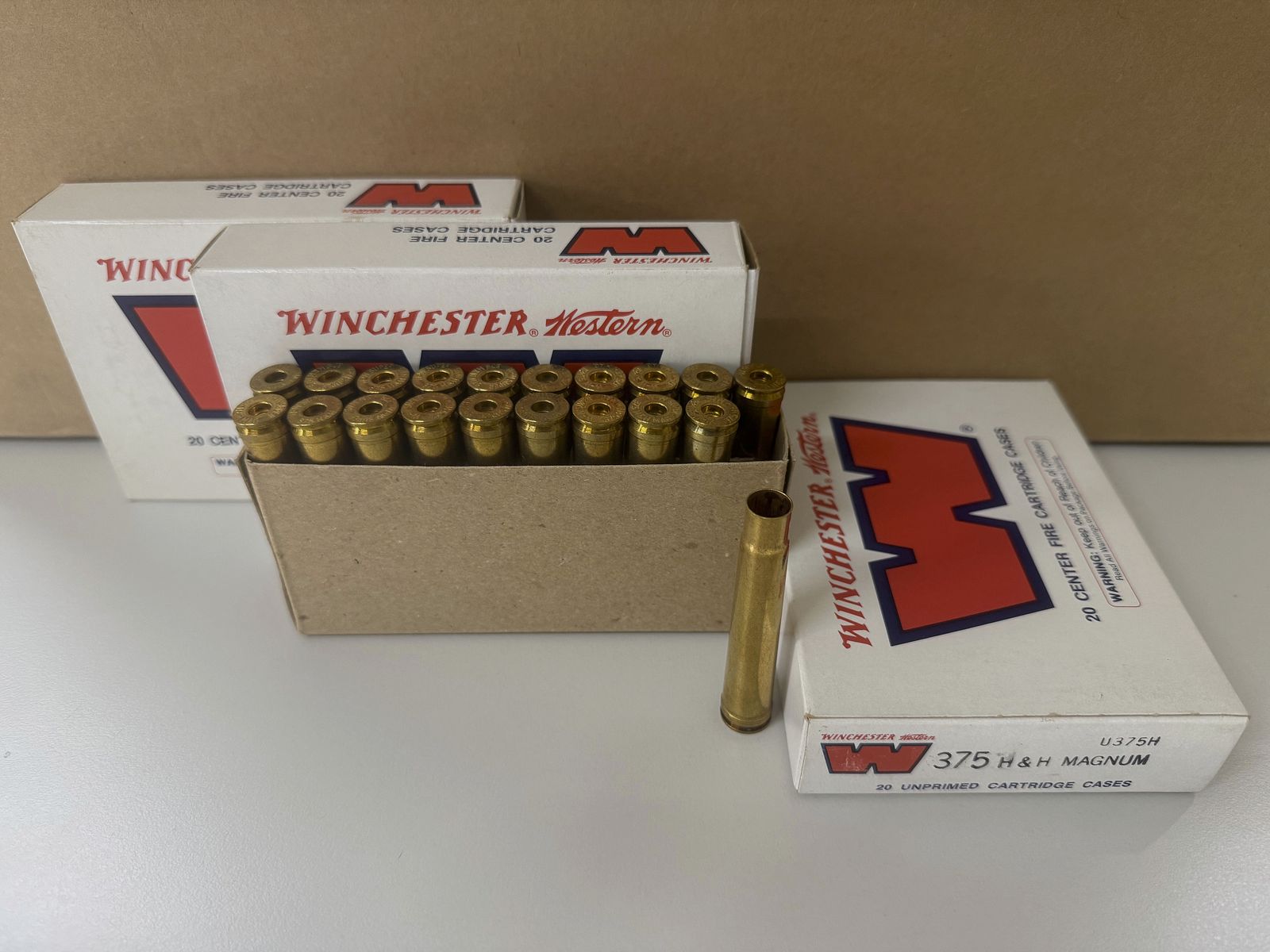 .375 H&H - 60 als nieuw gebruikte cases uit één partij in de originele verpakking, afbeelding 1 van 5