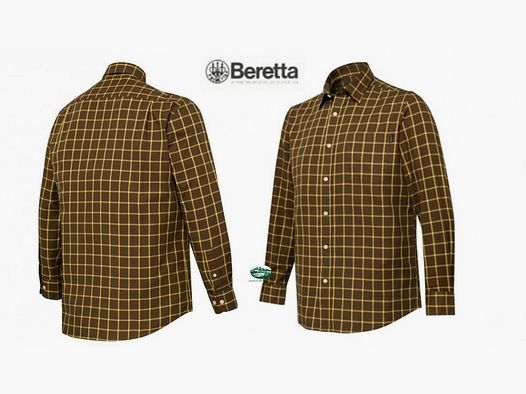 BERETTA Hemd Bryggen braun gelb auf grünem Hintergrund LU382