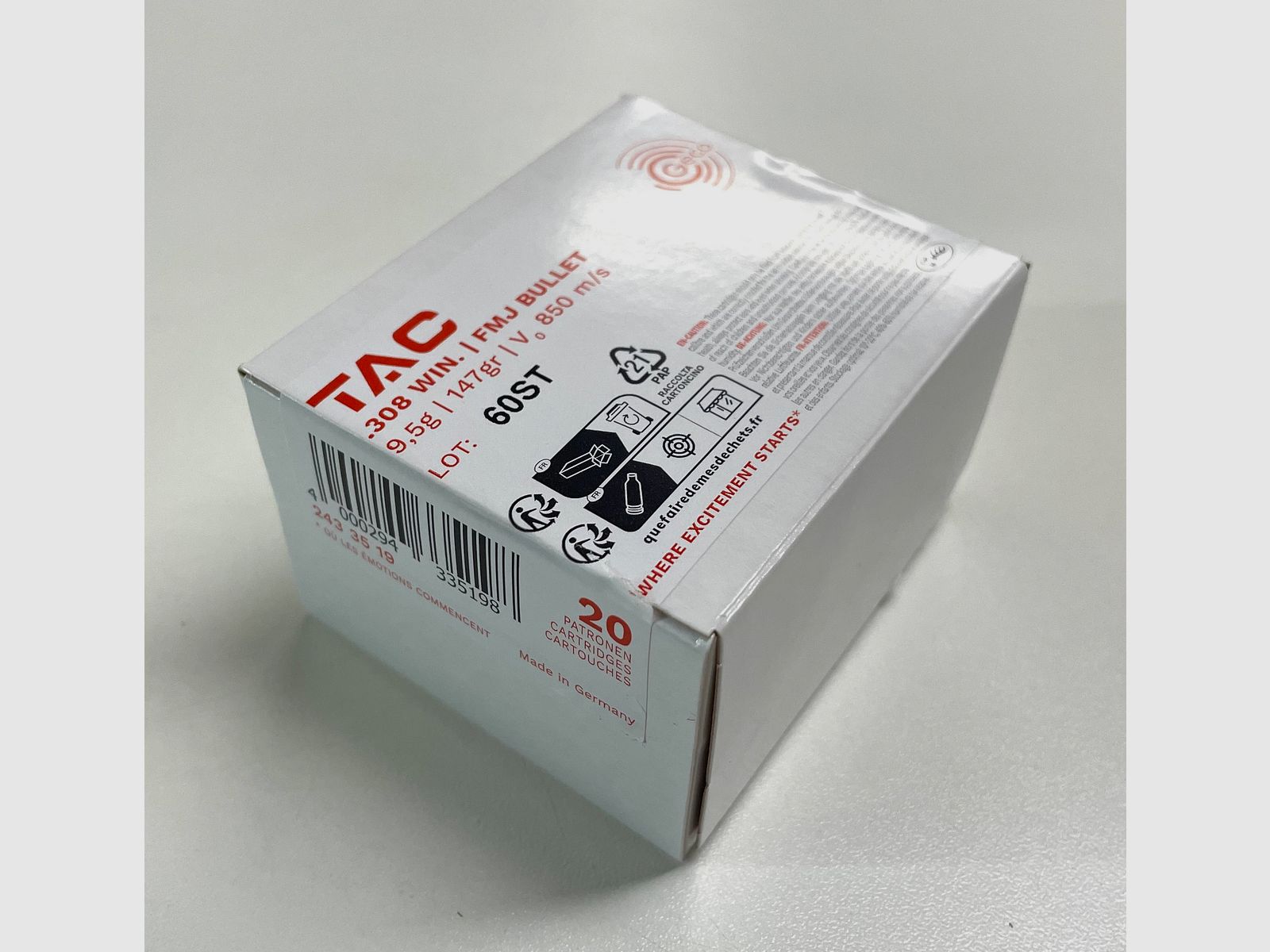 Geco 2433519 .308 Win. TAC FMJ 9,5g 147grs