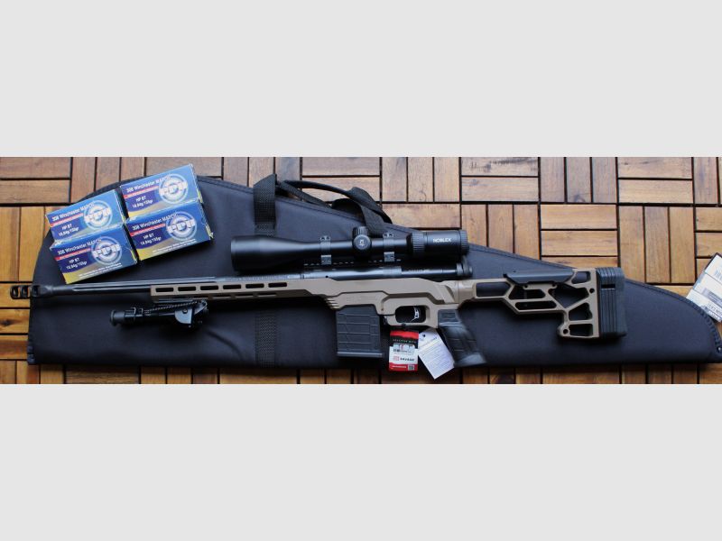 Savage 110 Precision Repetierbüchse Kal. 308 Win.Noblex ZF 5-30x56, Zweibein