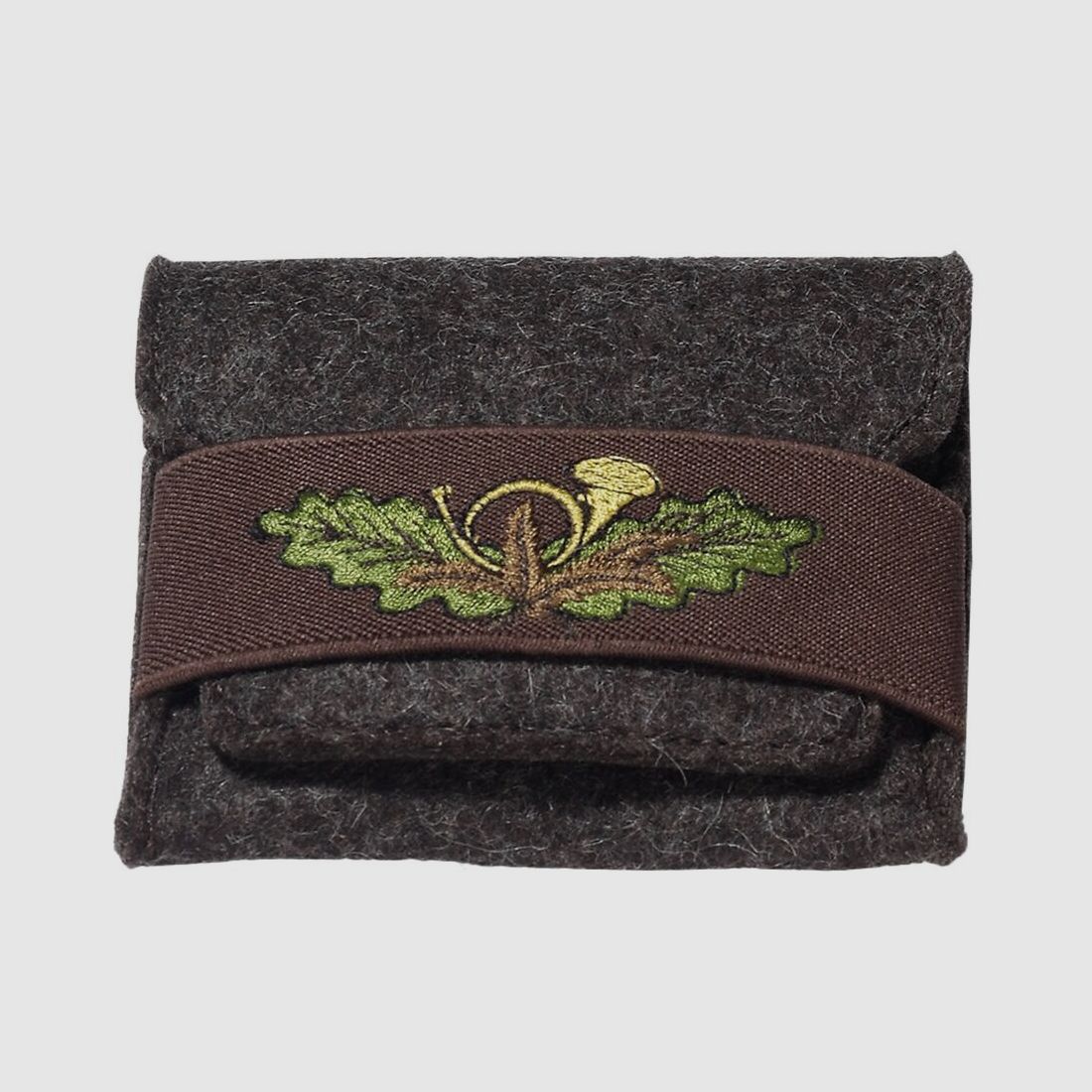 Felt cartridge case hunting horn motif