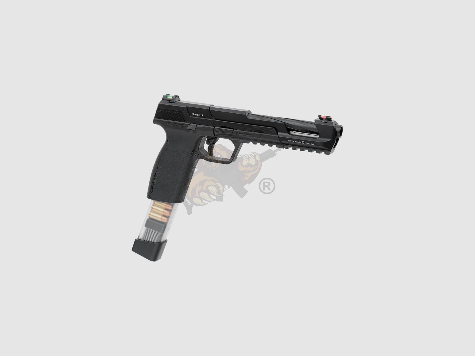 G&G Piranha SL GBB Pistol Airsoft in nero -F-