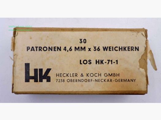 Heckler & Koch - Cartouches de fusil Oberndorf 4,6x36mm/noyau mou