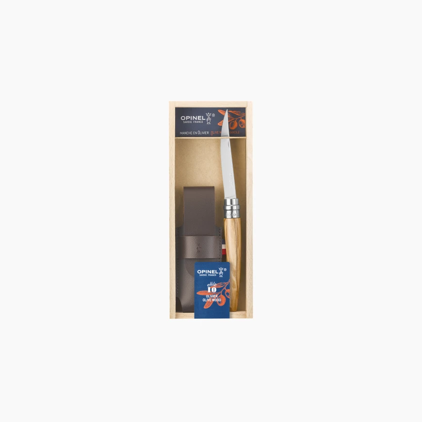 Opinel N°10 gefällter Olivenholz-Bleistift + Etui, Bild 1 von 2