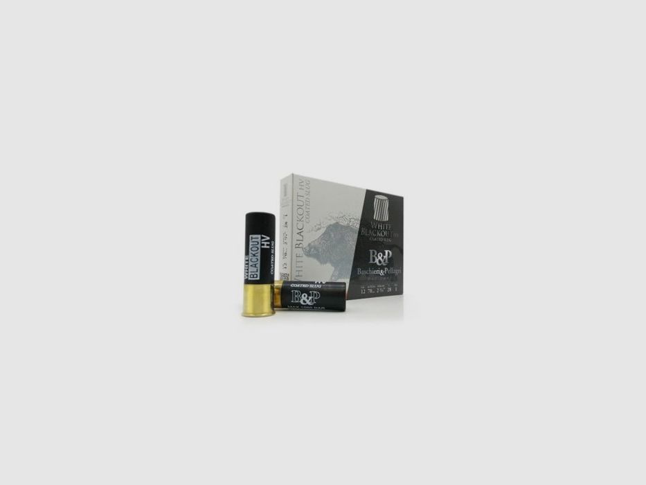 B&P Big Game Bala White Blackout HV Cal. 12 28gr La bala más ligera de la línea Big Game, a pesar de su peso ligero, la cartucho expresa una velocidad extremadamente alta