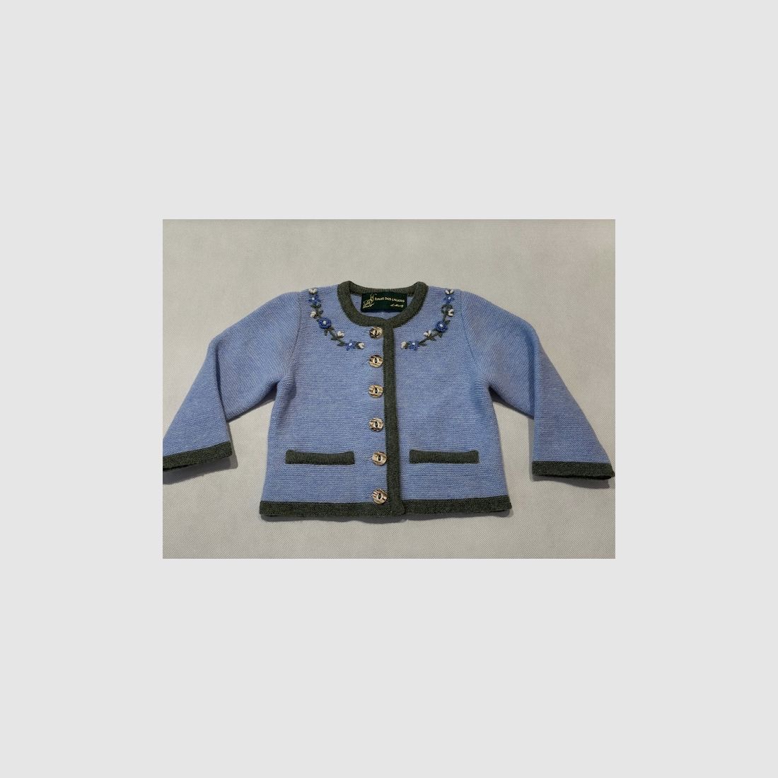 Kinder Strickjacke Merinowolle in Hellblau
