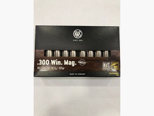 RWS CARTRIDGES 300 WIN M 165 GR P L