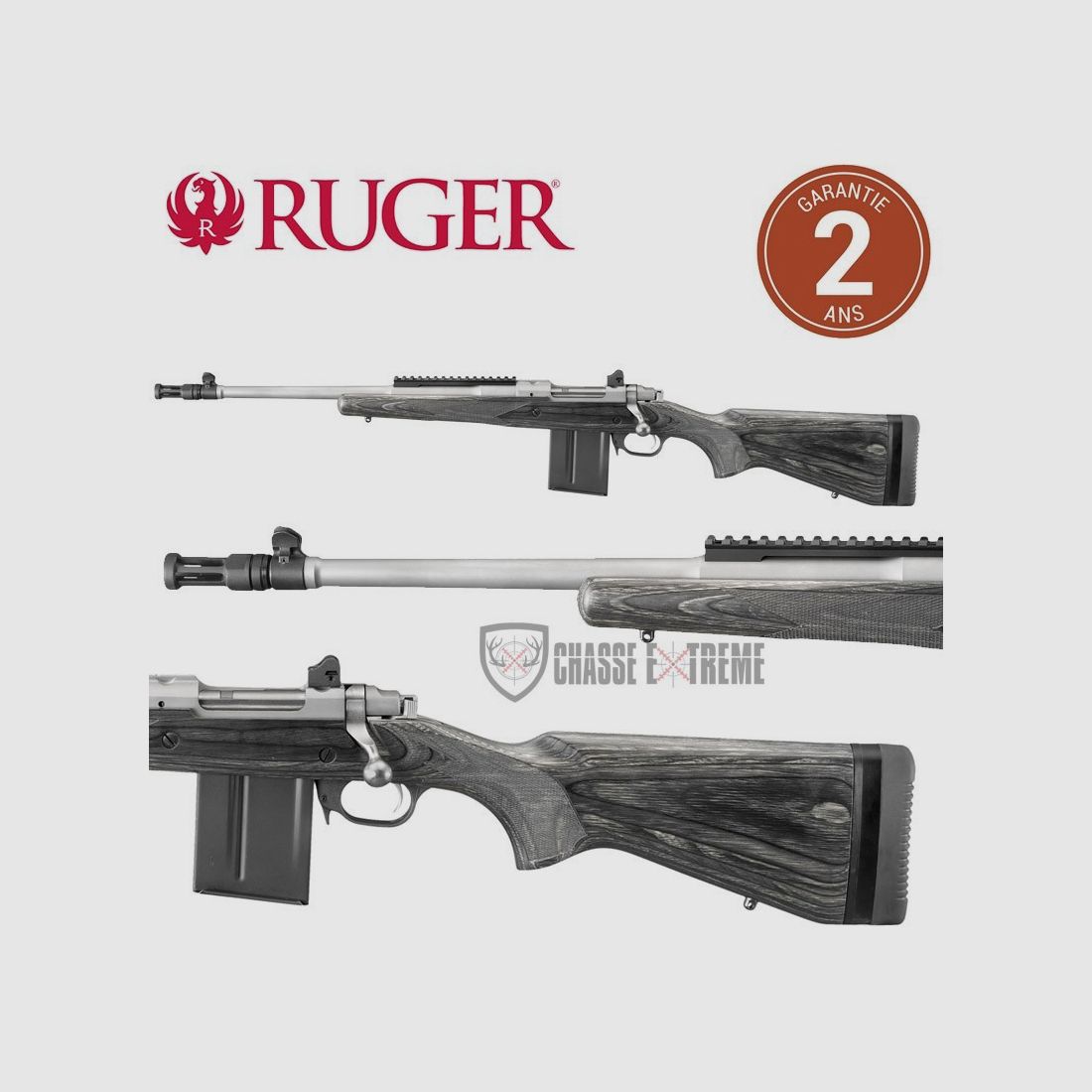 RUGER Gunsite Scout Rifle Inox Mancino cal. 308 win con Filtro di Fiamma