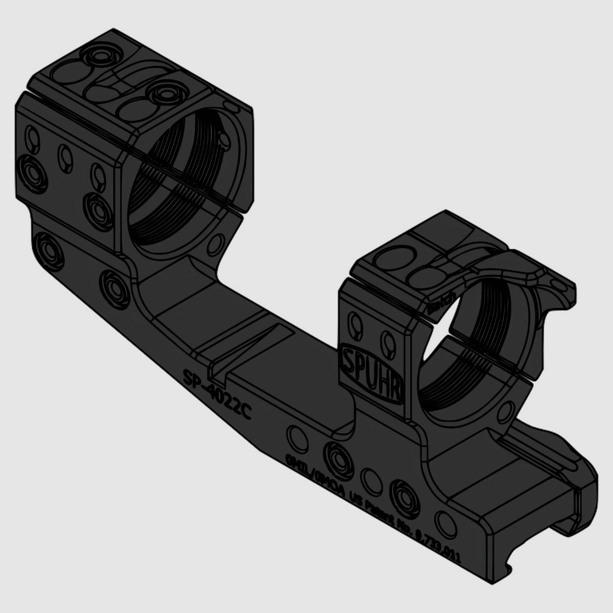 Spuhr – 34 mm scope mount – 0 MOA – SP-4022CM, image 3 of 6
