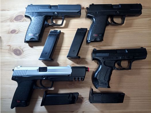 SAMMLUNG !  Umarex Airsoft  Pistolen Heckler & Koch USP / Walther P 99 - ab 14 !