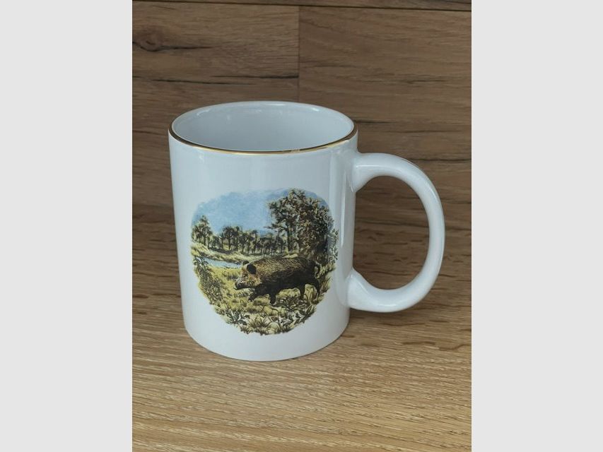 Taza de porcelana jabalí/tejón, imagen 1 de 2