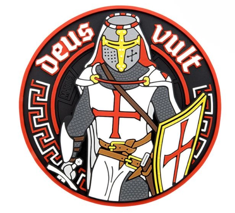 Naszywka M-TAC Deus Vult 3D PVC - White/Red