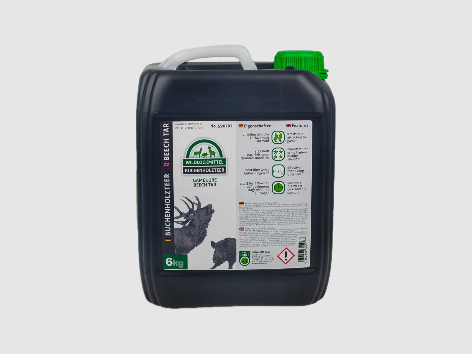 EUROHUNT Original Buchenholzteer 5L Kanister Schwarzwildlocker Klassik