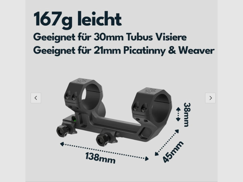 Vector Optics SCACD-24 Blockmontage mit Wasserwaage & Neigungswinkelanzeige für 21mm Schiene