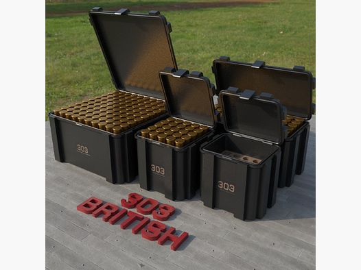 Filamelt Munitionsbox / .303 British / ‘Klappdeckel’ / Patronenbox, Ammo Box