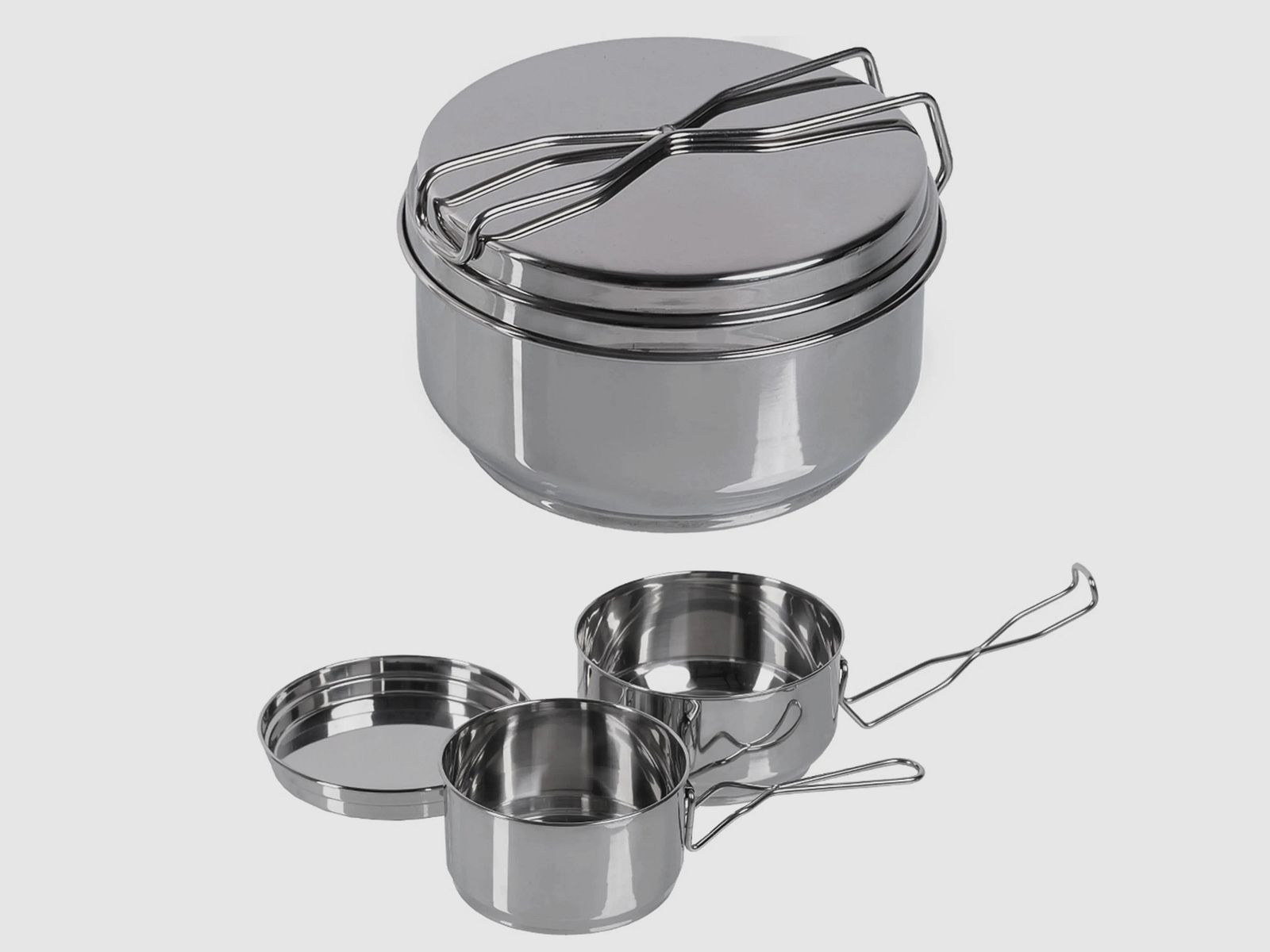 Mil-Tec Tschechisches Kochgeschirr Edelstahl 2er Set