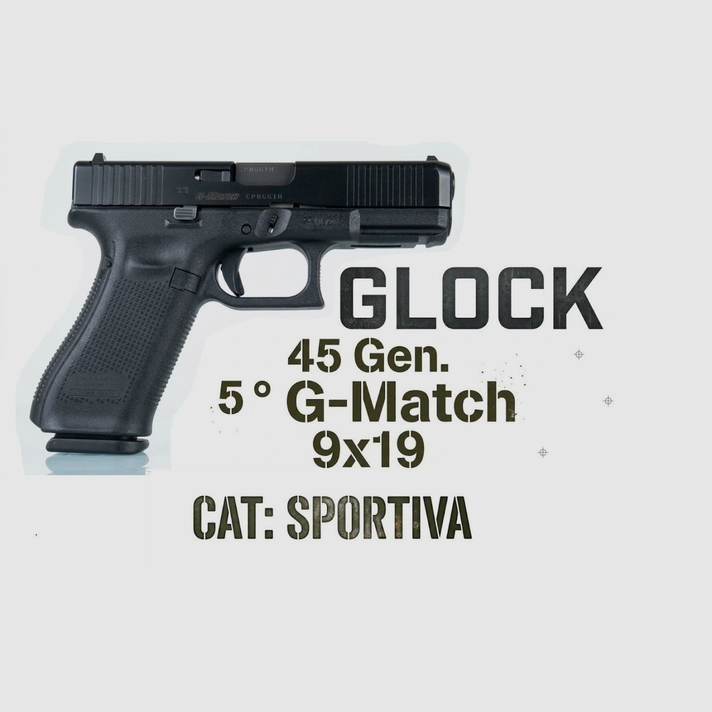 PISTOLA GLOCK 45 GEN5 CAL. 9X19 ARMA SPORTIVA-USATO COME NUOVO, immagine 1 di 2