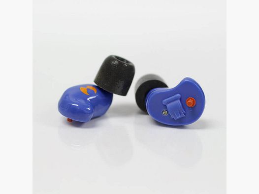 Shothunt protection auditive numérique bleue avec bouton-poussoir