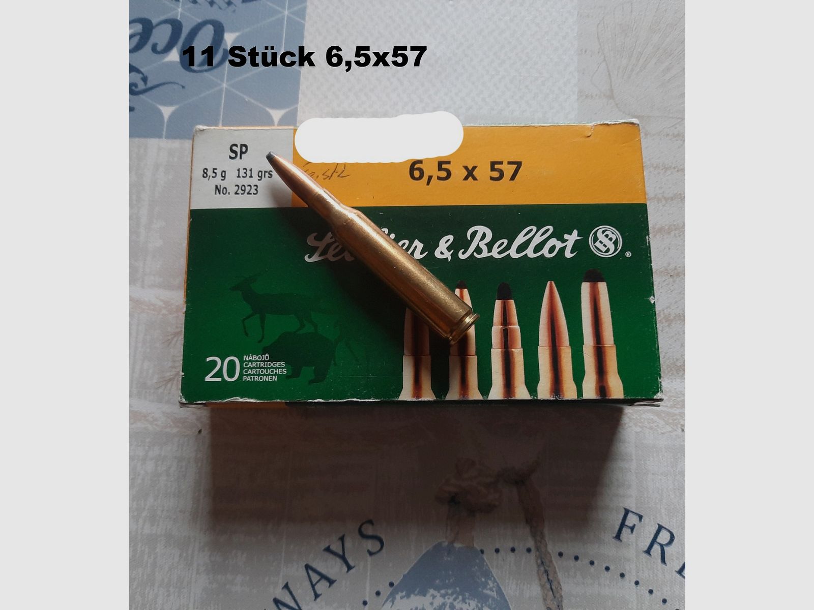 Restbestand Patronen Kaliber 6,5x57 von S&B kostenlos abzugeben