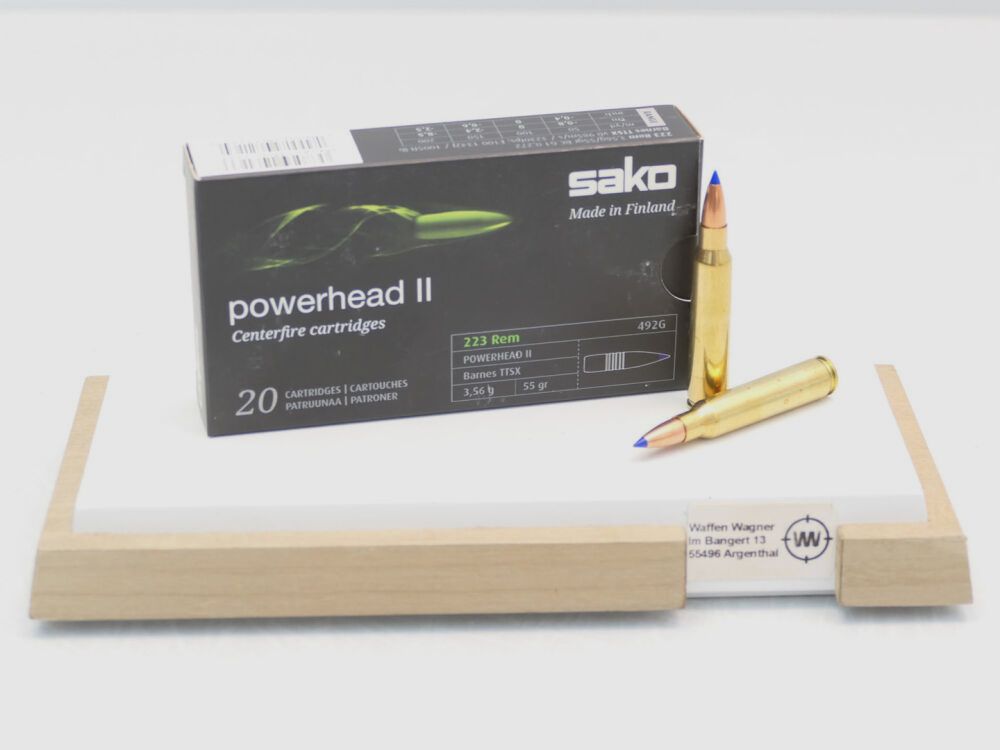 Sako Powerhead II 3,56g/55grs à20 .223 Rem.