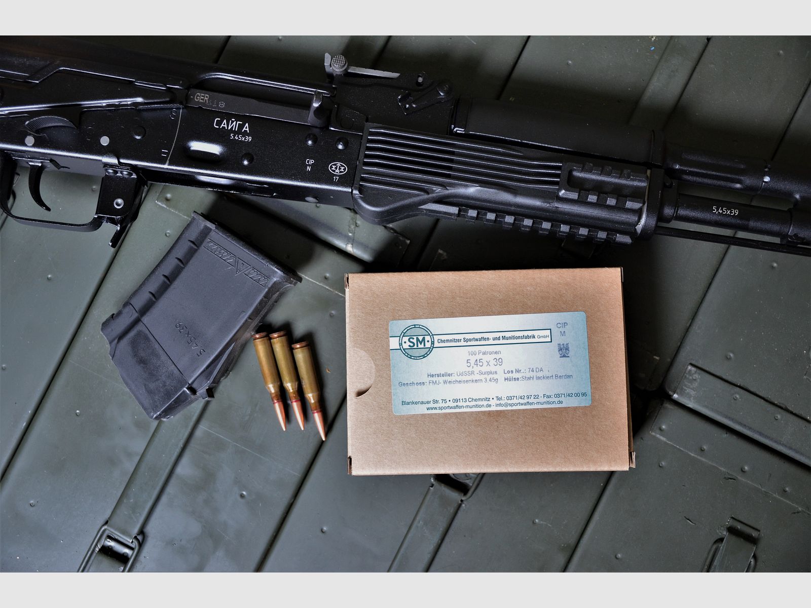 5.45 x 39 M74 Surplus UdSSR 3.45 g FMJ – 100 sztuk nabojów karabinowych